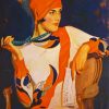 Deco Lady Wearing Orange Paint By Number
