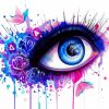 Eye And Butterfly Splatter Paint By Number