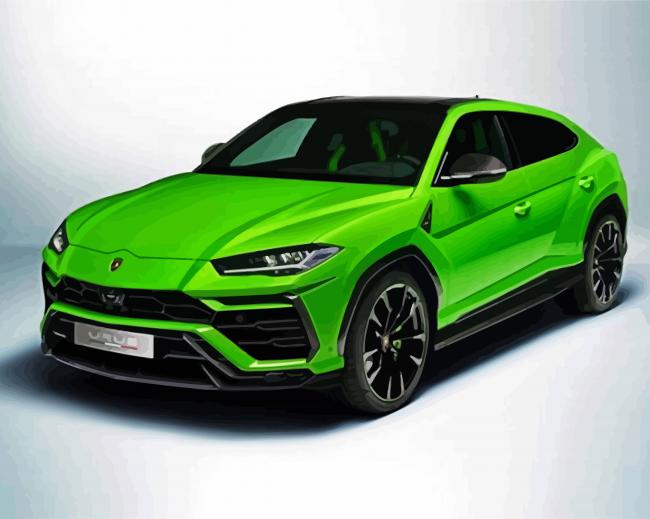 Green Lamborghini Urus paint by numbers