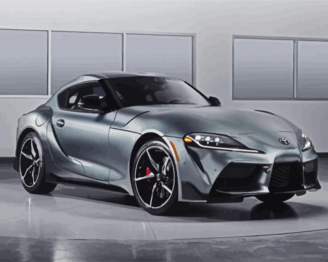 Grey Supra Sport Car Paint By Number