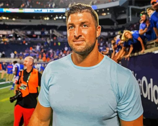 Footballer Tim Tebow Paint By Number