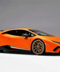 Orange Lamborghini Huracan paint by numbers