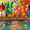 Puppies Future Reflections On Water Paint By Number