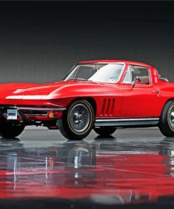 Red Classic Chevrolet Corvette paint by numbers