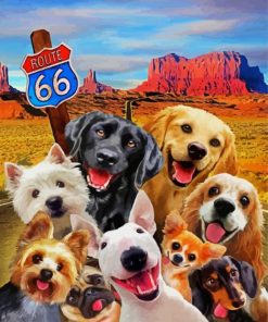 Route 66 Dog paint by numbers
