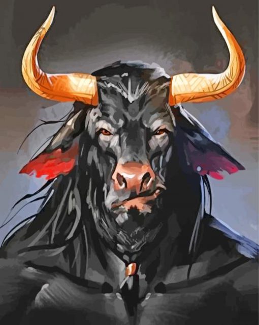 Strong Black Bull paint by numbers