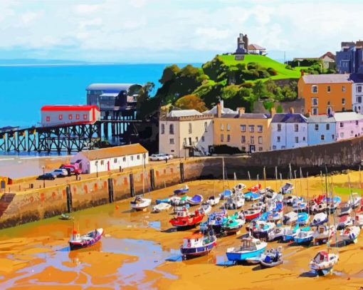 Tenby Town Wales Paint By Number