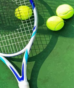 Tennis Balls And A Racket Paint By Number