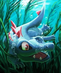 Totodile Pokemon paint by numbers