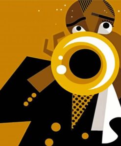 Trumpet Player Illustration Paint By Number