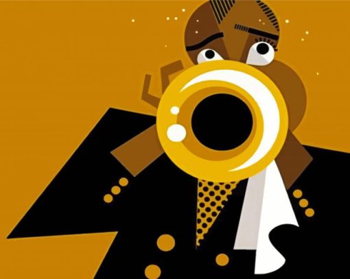 Trumpet Player Illustration Paint By Number