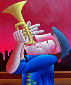 Trumpet Player Playing Jazz Paint By Number
