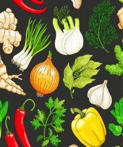 Vegetables Illustration paint by numbers