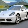 White Porsche Car paint by numbers