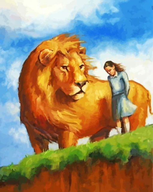 Woman and Lion paint by numbers