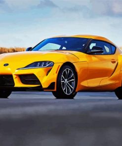Yellow Supra Sport Car Paint By Number