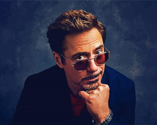 Actor Robert Downey Jr paint by numbers