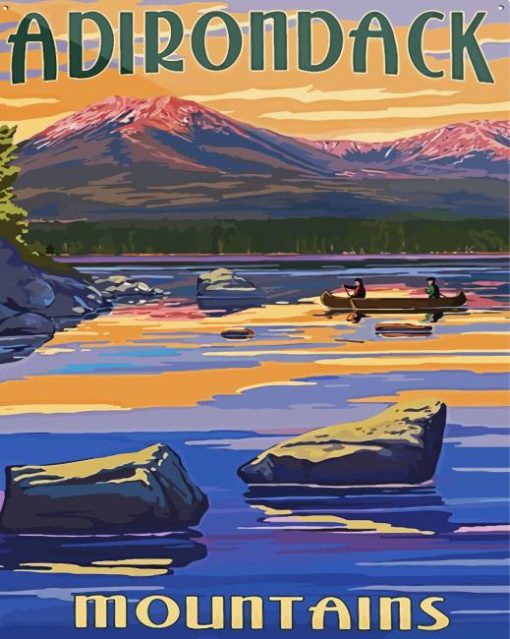 Adirondack Mountains Poster paint by numbers