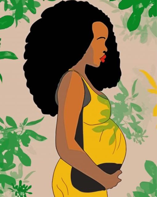 African Woman Pregnant paint by numbers