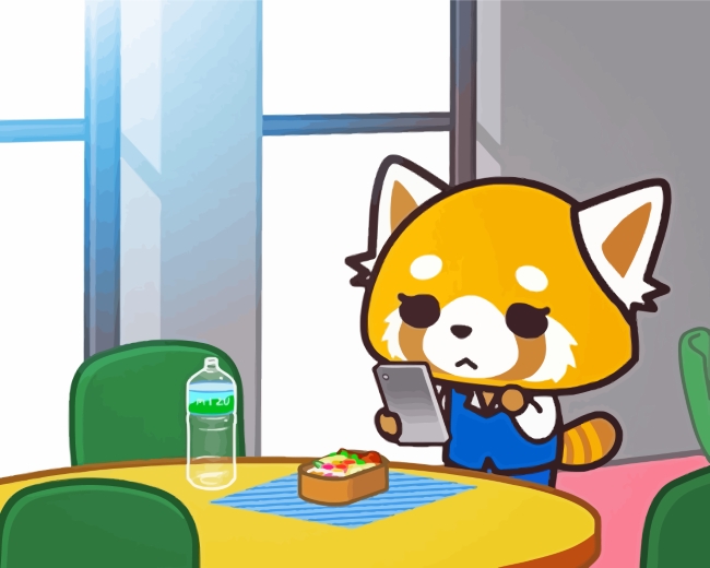 Aggretsuko On Phone Paint By Number