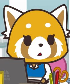 Aggretsuko On Computer Paint By Number