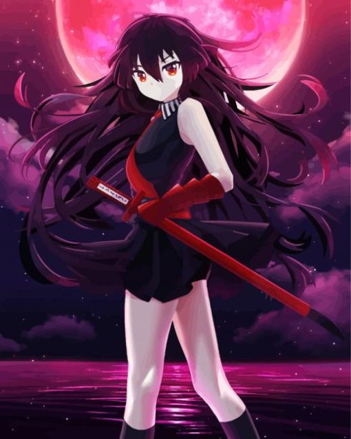 Akame Ga Kill Akame Character paint by numbers