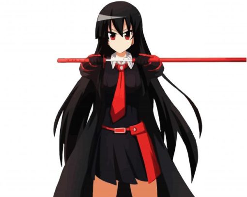 Akame With Sword Paint By Number