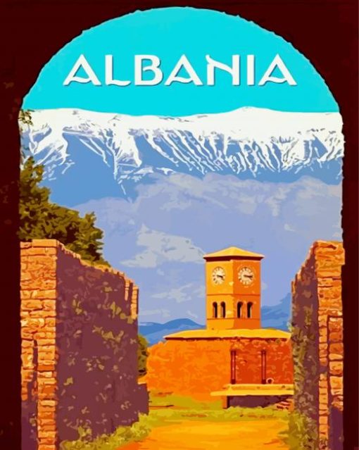Balkan Albania Poster Paint By Number