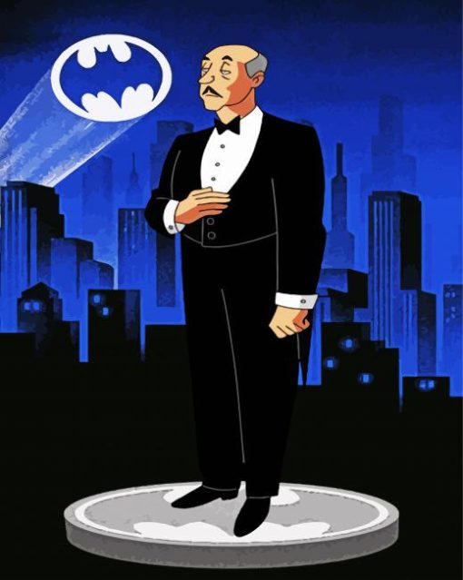 Alfred Pennyworth and Batman paint by numbers