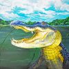 Alligator Underwater paint by numbers