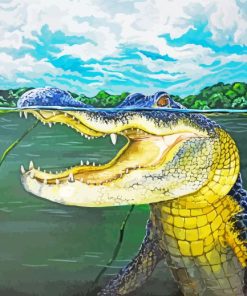 Alligator Underwater paint by numbers