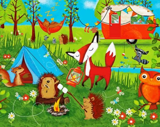 Animals In Camp Paint By Number