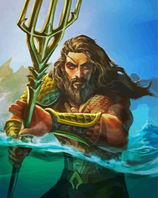Aquaman Illustration paint by numbers