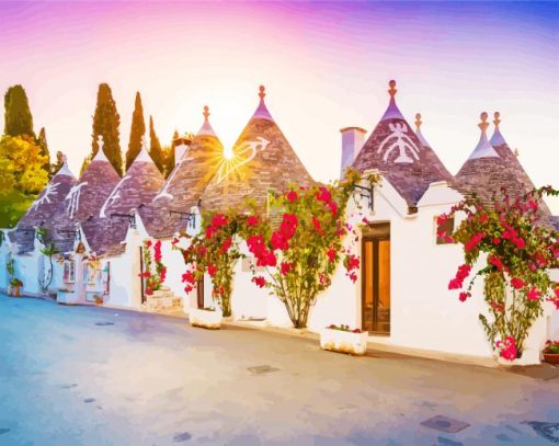 Alberobello Town paint by numbers