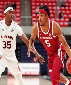 Arkansas Razorbacks Basketball Players Vs AuburnTigers Paint By Number