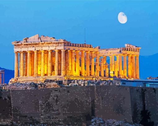 Athens Parthenon paint by numbers