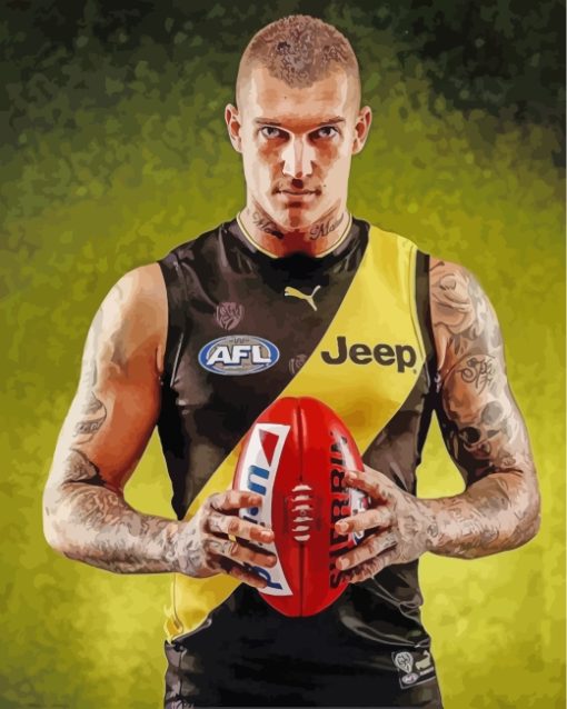 Australian Football League Dustin Martin With Ball Paint By Number