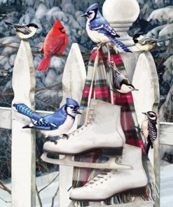 Birds with Ice Skates paint by numbers
