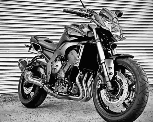 Black And White Yamaha FZ1 Fazer Paint By Number