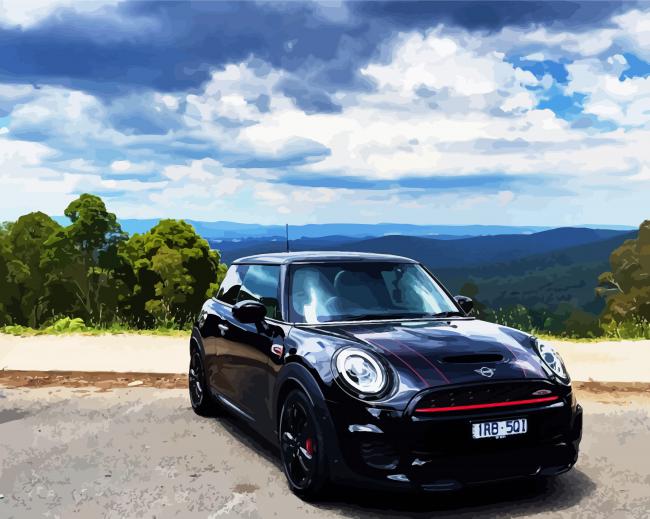Black Mini Cooper Paint By Number