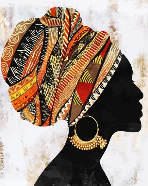 Black Tribal Woman paint by numbers