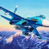 Blue Fighter Plane paint by numbers