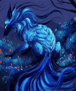 Blue Nine Tailed Fox Paint By Number