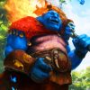 Blue Ogre Monster paint by numbers