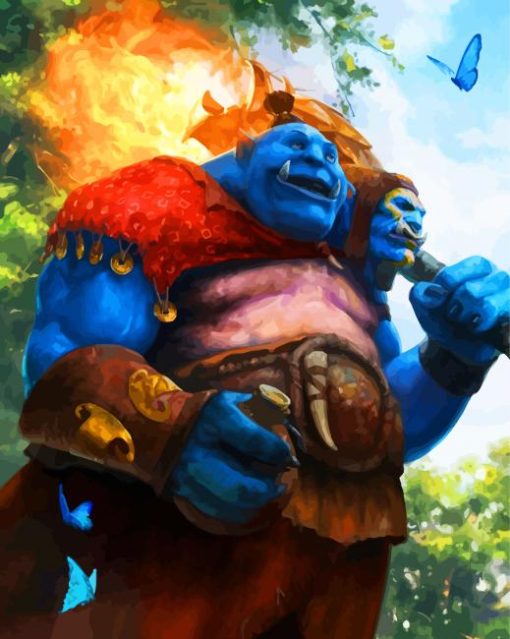 Blue Ogre Monster paint by numbers