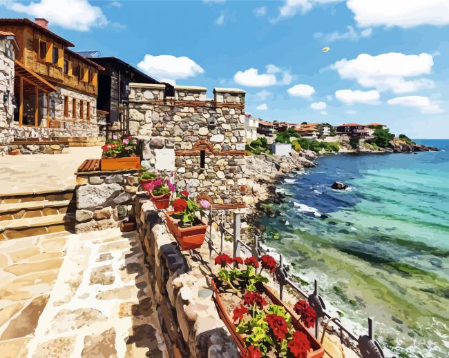 Bulgaria Sozopol Town paint by numbers