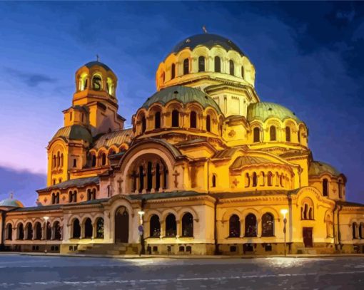 Bulgaria St Alexander Nevsky Cathedral paint by numbers