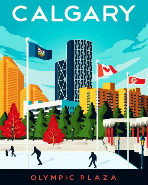 Canada Calgary Poster paint by numbers