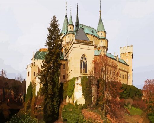 Castle of Spirits Bojnice Castle Slovakia paint by numbers
