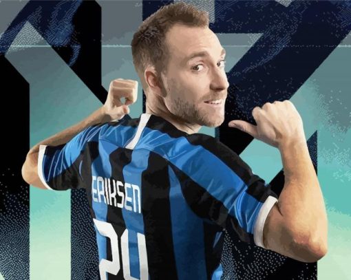 Christian Eriksen Soccer Player paint by numbers